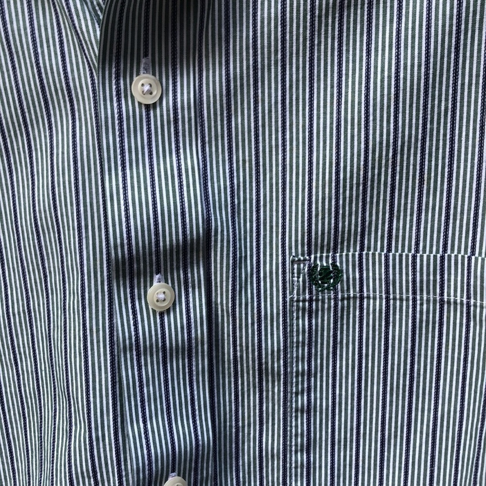 IZOD Men’s Large Cotton Long Sleeve Button Down Dress EUC Pit to pit 25" - Picture 3 of 8